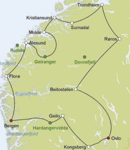 Norwegen Rundreise Karte