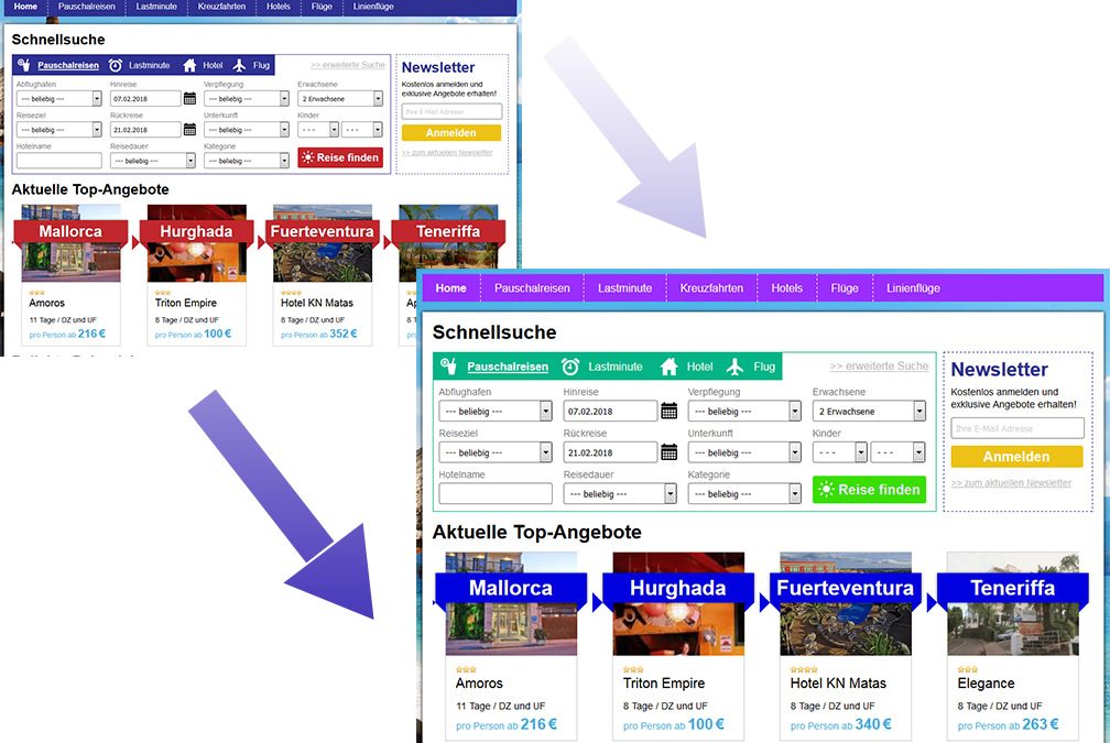 Reiseshop: So verändern Sie das CSS im Shopbaukasten