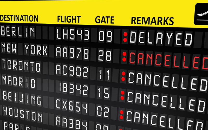 Flughafen Streiks führen am 10. April 2018 zu massiven Flugausfällen