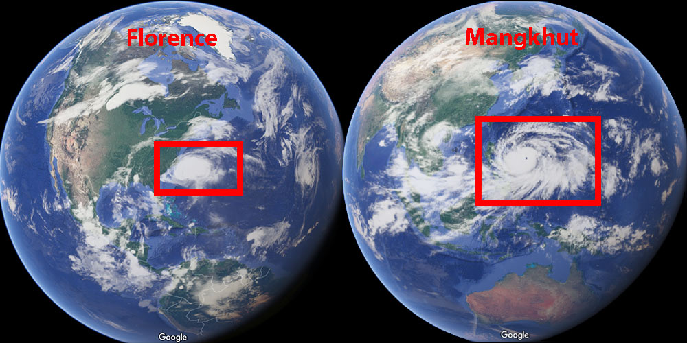 Taifun Mangkhut ist viel massiver als Florence